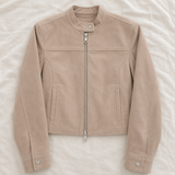 Jaqueta Suede Couro Estilo Europeia